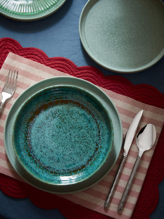 Pam Handmade Tableware Set with Reactive Glaze, 4 People, Set of 12
