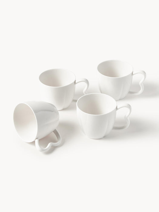 Porcelain Mugs Nera Set of 4