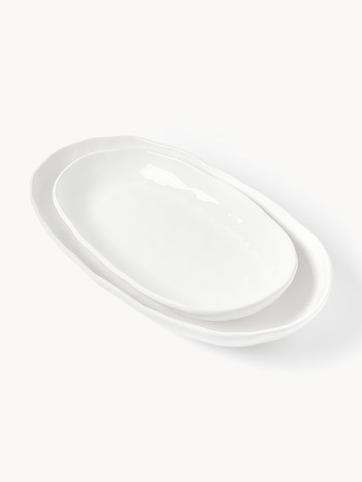 Large Serving Plates Cassia Set of 2