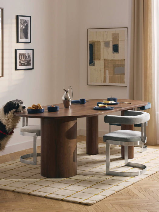 Dunia Oval Oak Wood Dining Table, in various sizes
