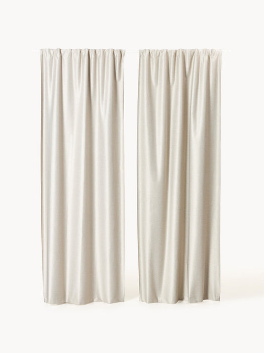 Asher Blackout Multi-Band Curtains, Set of 2, W 140 cm