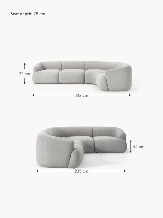 Modular Boucl Corner Sofa Sofia 4-seater