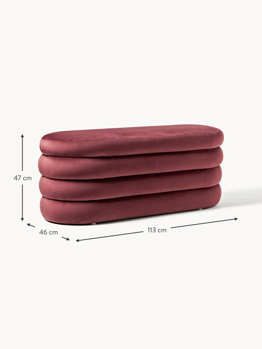 Velvet Upholstered Bench Alto with Storage Space