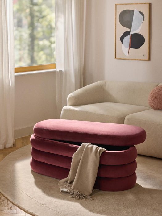 Velvet Upholstered Bench Alto with Storage Space