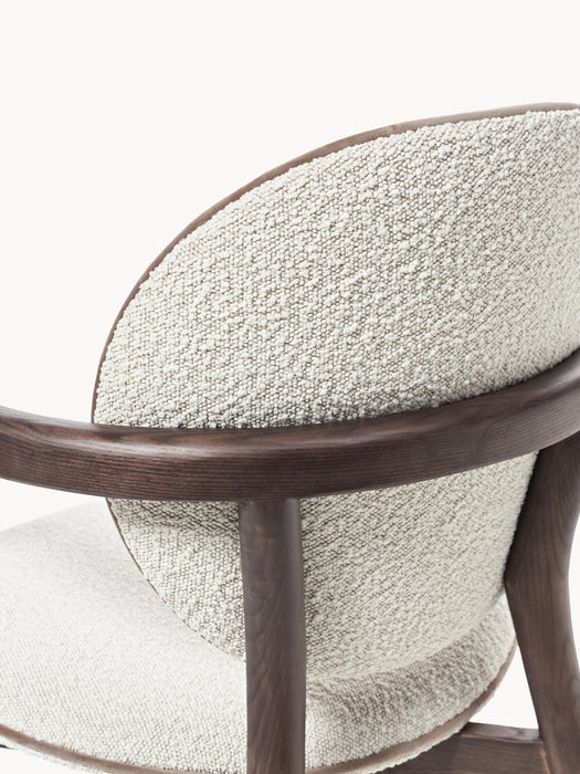 Wooden Dining Chair Maia with Boucl Upholstery