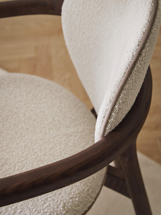 Wooden Dining Chair Maia with Boucl Upholstery