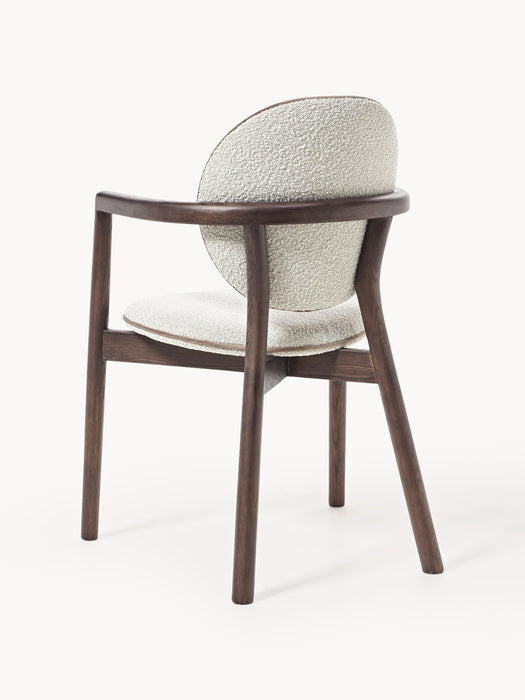 Wooden Dining Chair Maia with Boucl Upholstery
