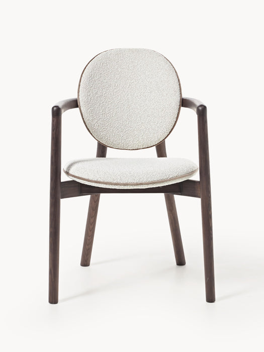 Wooden Dining Chair Maia with Boucl Upholstery