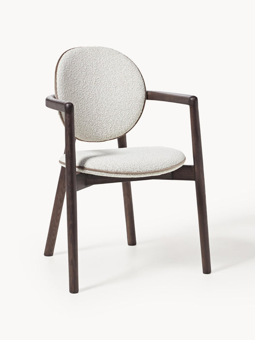 Wooden Dining Chair Maia with Boucl Upholstery