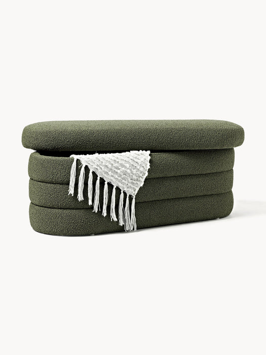 Boucl Upholstered Bench Alto with Storage Space