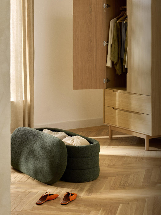 Boucl Upholstered Bench Alto with Storage Space