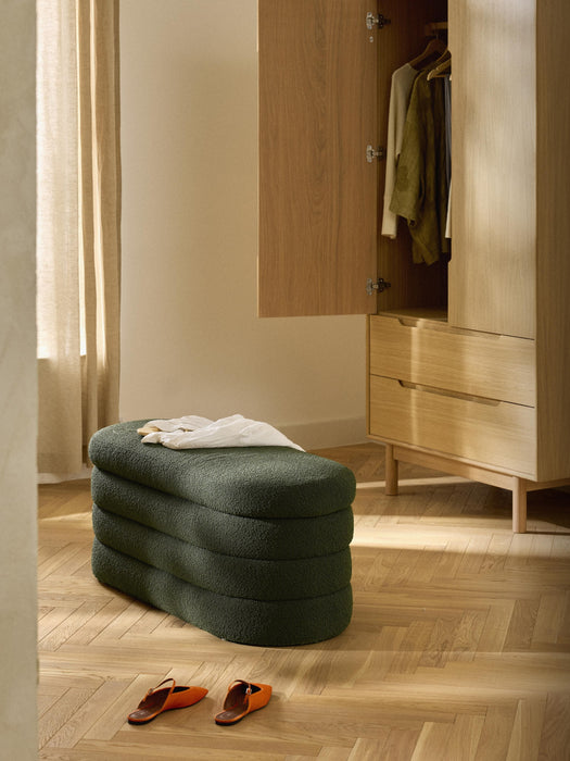 Boucl Upholstered Bench Alto with Storage Space