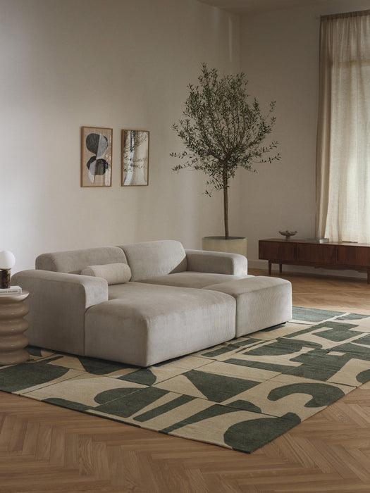 XL Corduroy Ottoman Melva W 116xD 42 cm