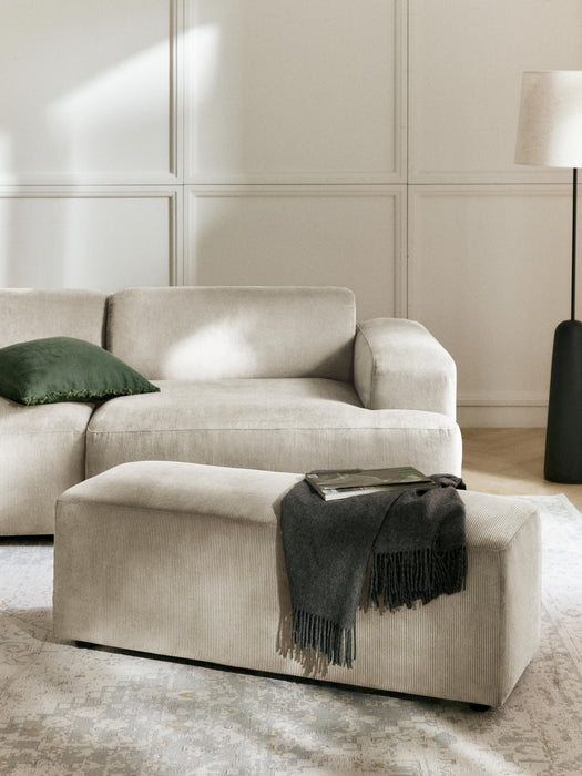 XL Corduroy Ottoman Melva W 116xD 42 cm