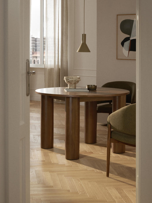Round Oak Wood Dining Table Ohana 120 cm