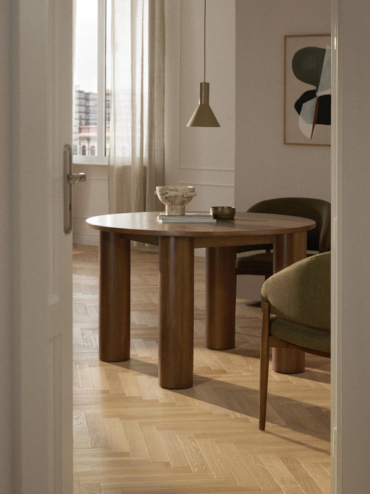 Ohana Round Oak Wood Dining Table, Ã 120 cm