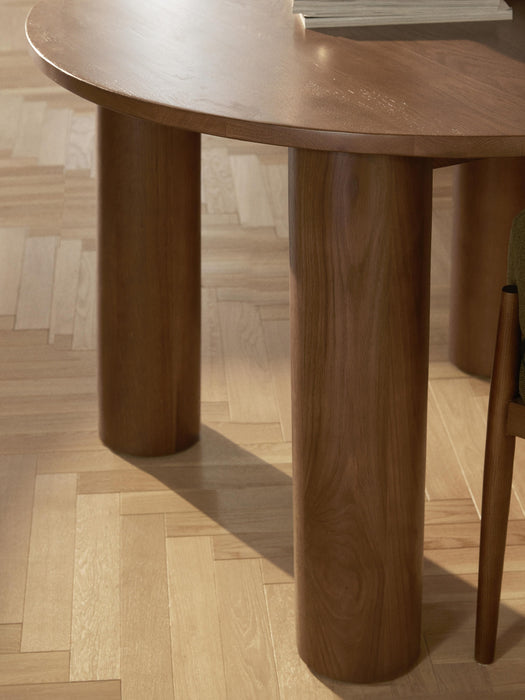 Round Oak Wood Dining Table Ohana 120 cm