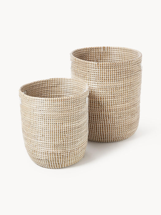 Aleya Round Seagrass Storage Baskets, Set of 2