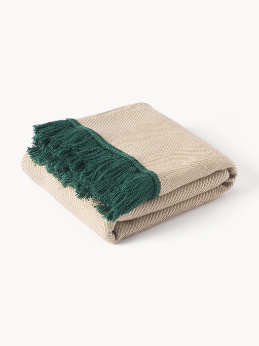 Agatha Throw with Herringbone Pattern