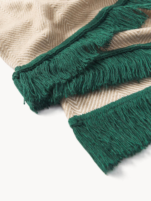 Agatha Throw with Herringbone Pattern