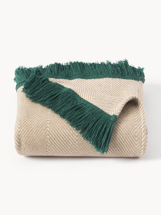 Agatha Throw with Herringbone Pattern