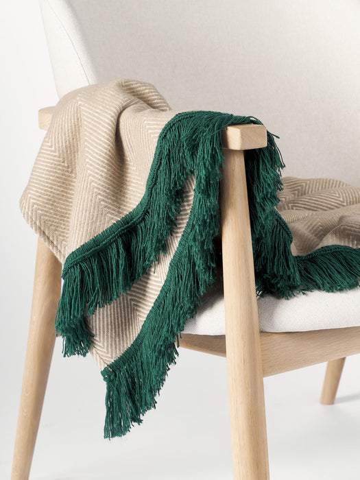 Agatha Throw with Herringbone Pattern