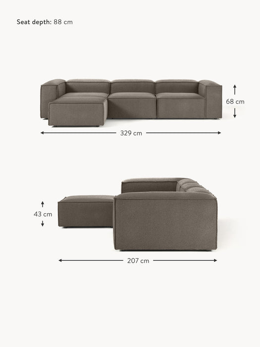 Boucl Modular Sofa Lennon 4-seater with Ottoman leftright