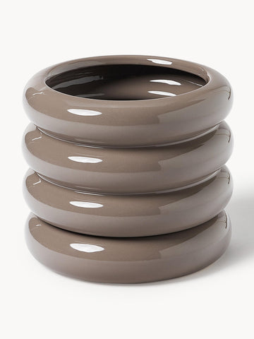 Rudi Plant Pot with Saucer, H 16 cm
