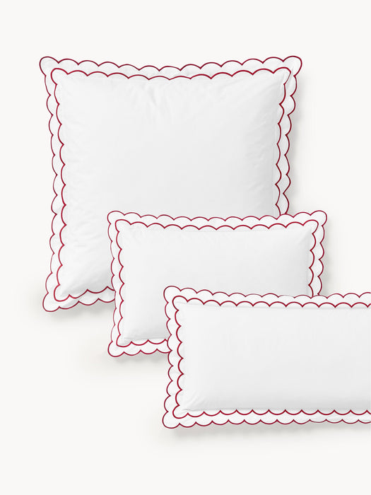 Cotton Percale Pillowcase Atina with Wavy Hem