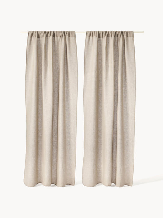 Harmony Light-Filtering Rod Pocket Curtains, Set of 2, W 140 cm