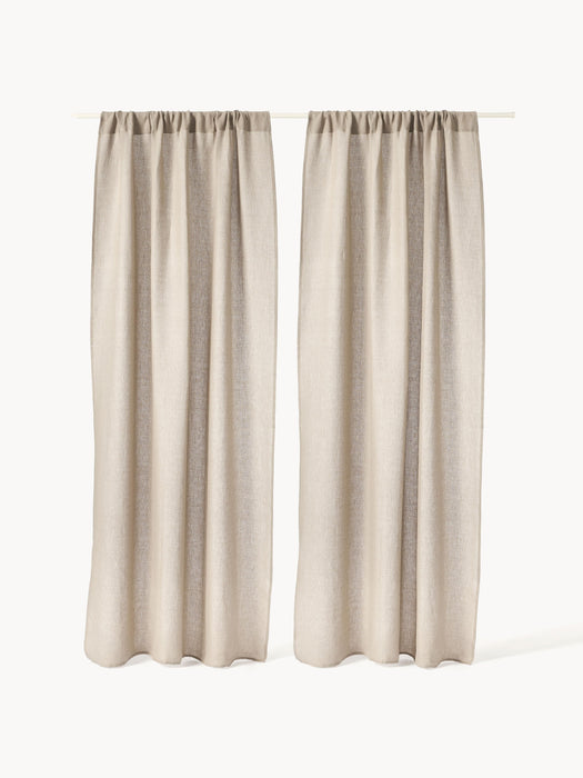 Light-Filtering Rod Pocket Curtains Harmony Set of 2 W 140 cm