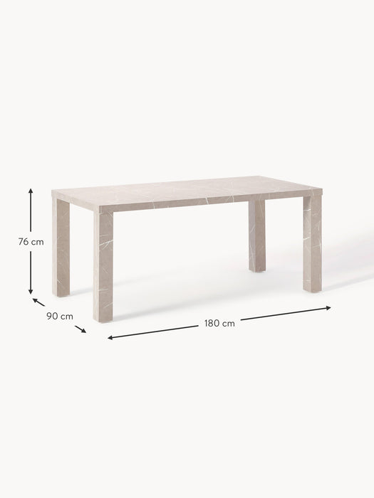 Marble Effect Dining Table Carl 180x90 cm