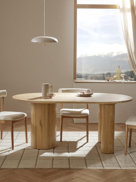 Dunia Oval Oak Wood Dining Table, in various sizes