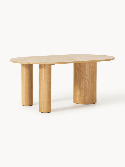 Dunia Oval Oak Wood Dining Table, in various sizes