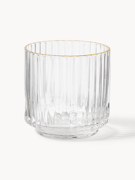 Mouth-Blown Tumblers Aleo with Gold Rim Set of 4