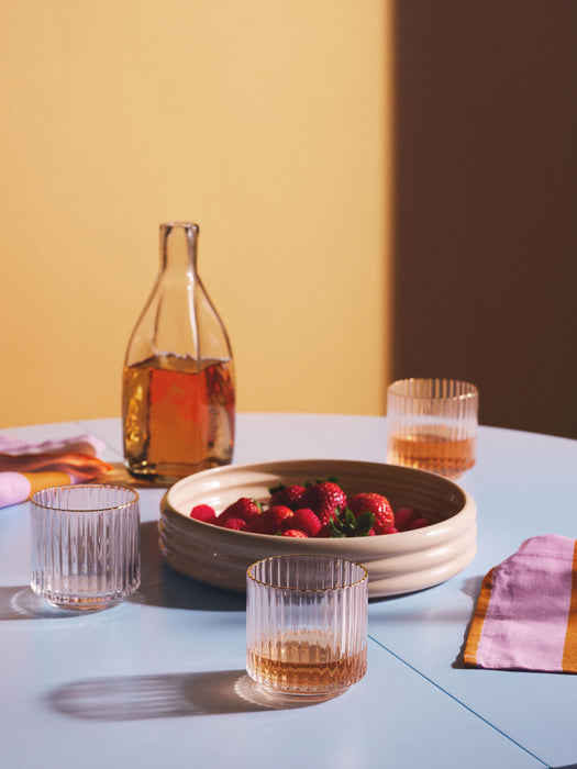 Mouth-Blown Tumblers Aleo with Gold Rim Set of 4