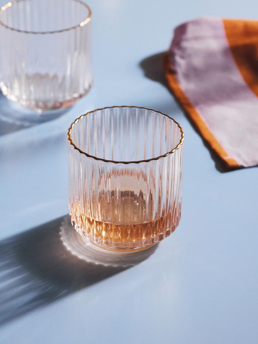 Mouth-Blown Tumblers Aleo with Gold Rim Set of 4