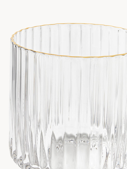 Mouth-Blown Tumblers Aleo with Gold Rim Set of 4