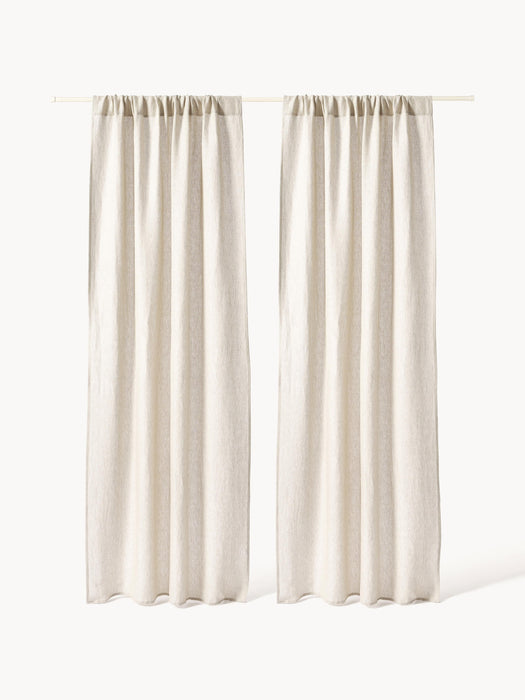 Light-Filtering Rod Pocket Curtains Harmony Set of 2 W 140 cm