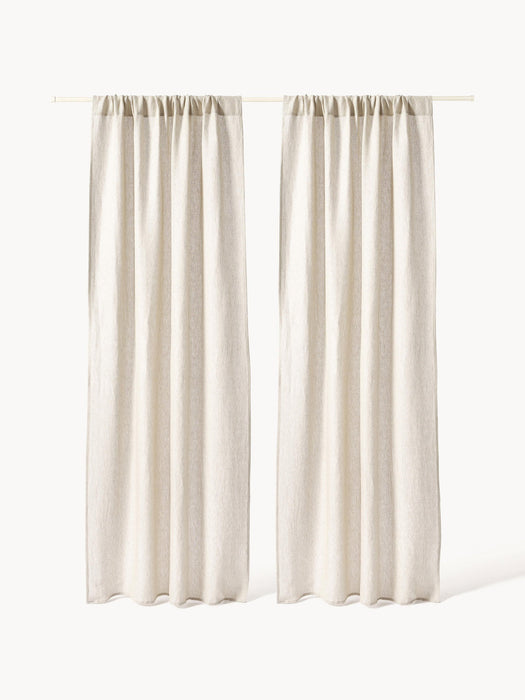 Harmony Light-Filtering Rod Pocket Curtains, Set of 2, W 140 cm