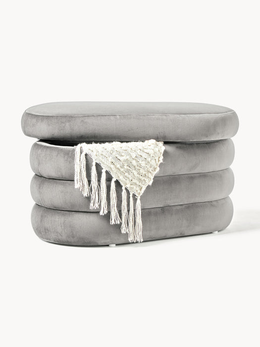 Small Velvet Upholstered Bench Alto with Storage Space