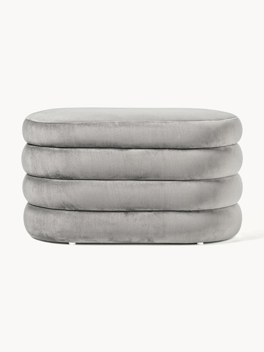 Small Velvet Upholstered Bench Alto with Storage Space
