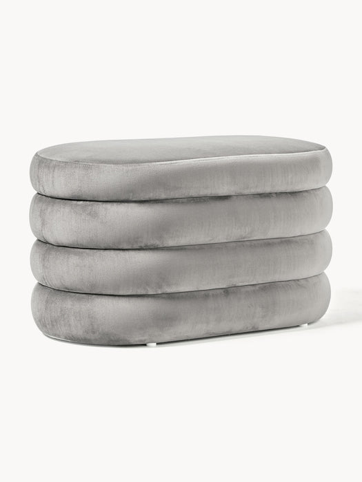 Small Velvet Upholstered Bench Alto with Storage Space