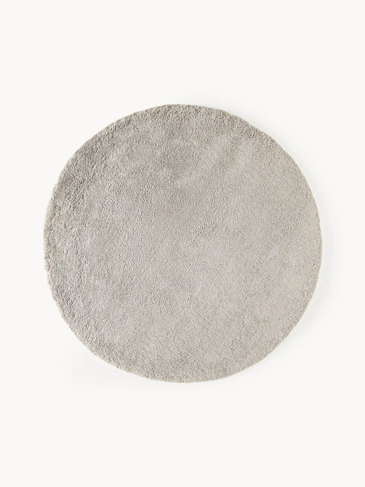 Round Fluffy High-Pile Rug Leighton