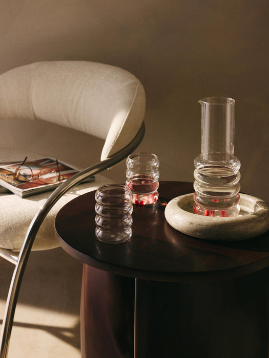 Bubbly Mouth-Blown Borosilicate Carafe with Tumblers, Set of 5
