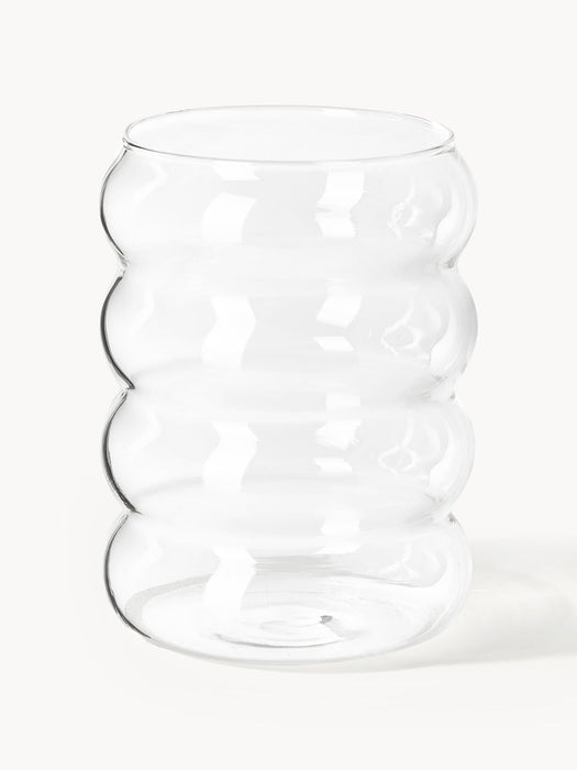 Bubbly Mouth-Blown Borosilicate Carafe with Tumblers, Set of 5