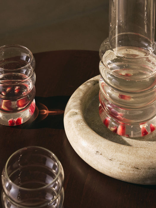 Mouth-Blown Borosilicate Carafe Bubbly with Tumblers Set of 5