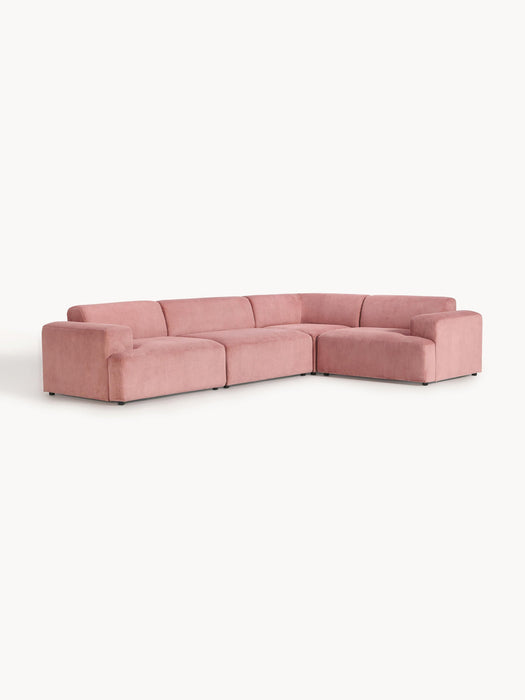 Melva Large Corduroy Corner Sofa (4-seater)