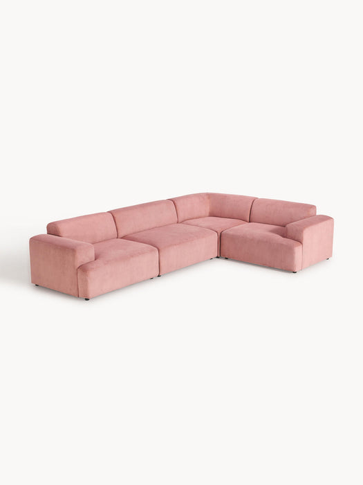 Melva Large Corduroy Corner Sofa (4-seater)