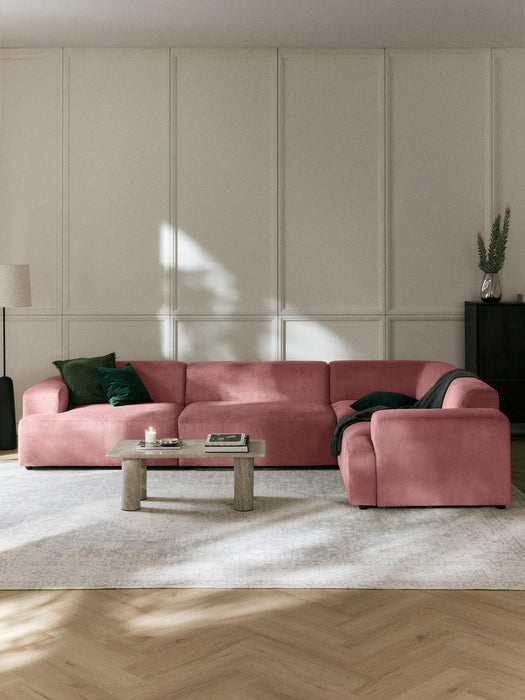 Melva Large Corduroy Corner Sofa (4-seater)